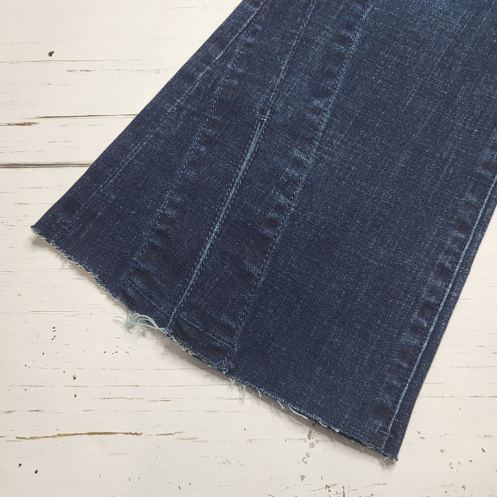 Liverpool Gia Glider Crop Jeans Pull On Split Raw Hem Flare Columbia Dark 26P - Picture 6 of 11